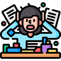 A messy workspace icon